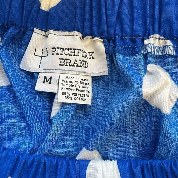 Vintage Pitchfork Brand Women’s Medium Blue White Swing Midi Skirt Ruffled Hem - Picture 9 of 10